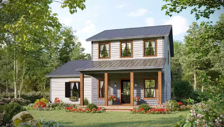 image of 2 story farmhouse plans with porch plan 1688